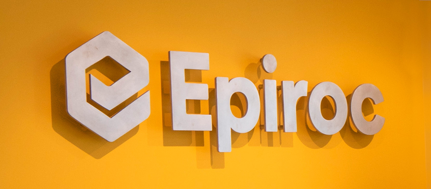 Epiroc logo on wall