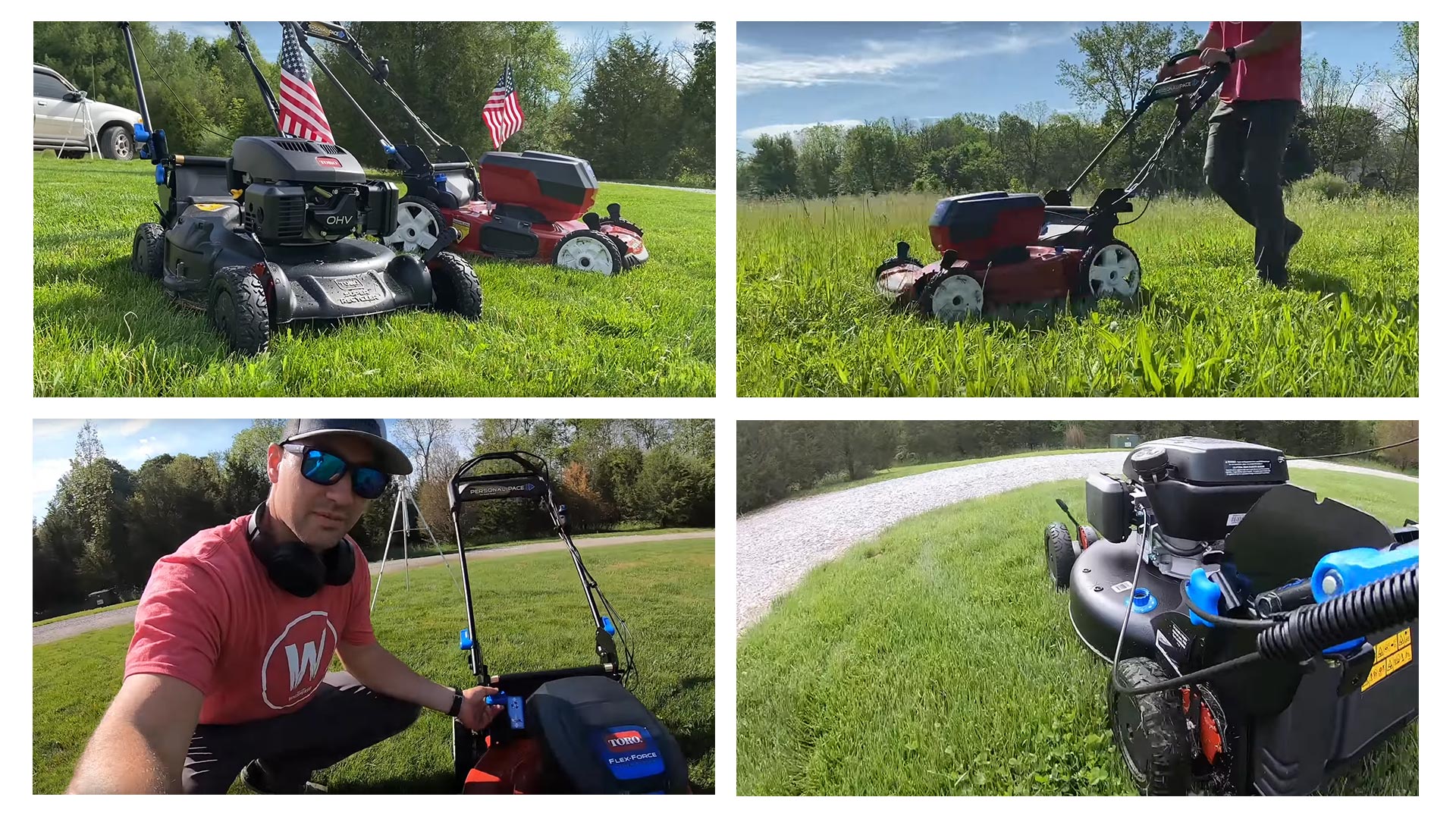 Images of guy mowing