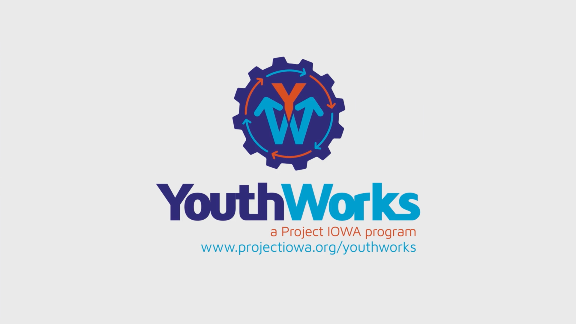 The YouthWorks logo on a white background along with the text “a Project IOWA program, www.projectiowa.org/youthworks.”