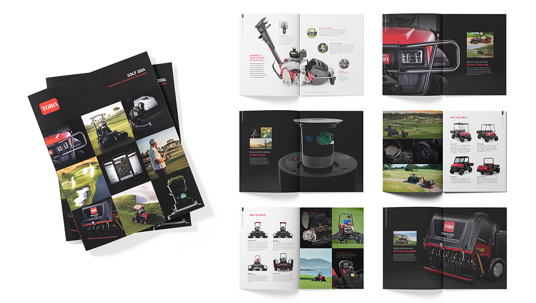 Cover and spreads of Toro Golf catalog